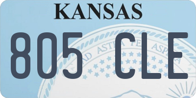 KS license plate 805CLE