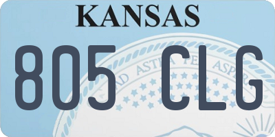 KS license plate 805CLG
