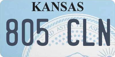 KS license plate 805CLN