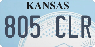 KS license plate 805CLR