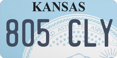 KS license plate 805CLY