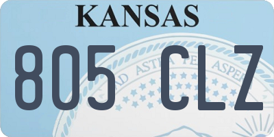 KS license plate 805CLZ