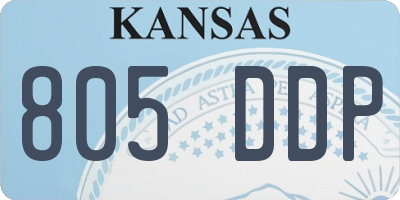 KS license plate 805DDP
