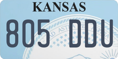 KS license plate 805DDU