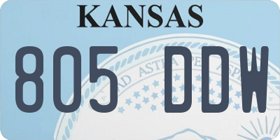 KS license plate 805DDW