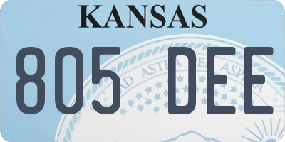 KS license plate 805DEE