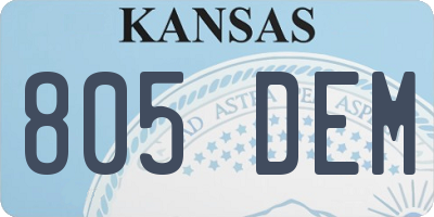 KS license plate 805DEM