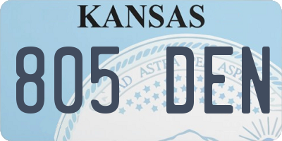 KS license plate 805DEN