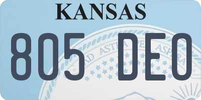KS license plate 805DEO