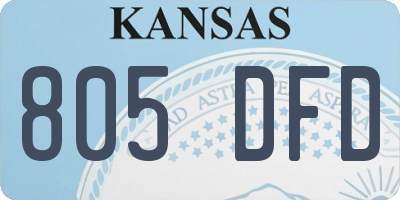 KS license plate 805DFD
