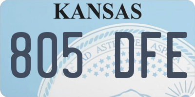 KS license plate 805DFE