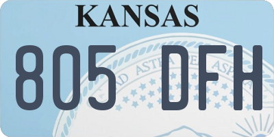 KS license plate 805DFH