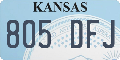 KS license plate 805DFJ