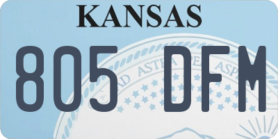 KS license plate 805DFM