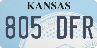 KS license plate 805DFR