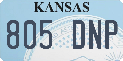 KS license plate 805DNP