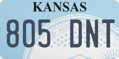KS license plate 805DNT