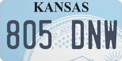 KS license plate 805DNW