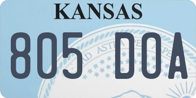 KS license plate 805DOA