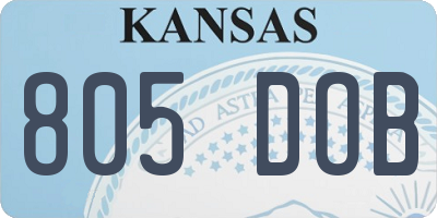 KS license plate 805DOB