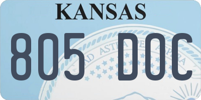 KS license plate 805DOC