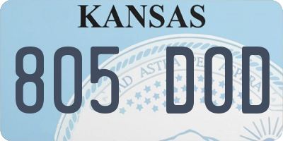 KS license plate 805DOD