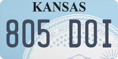 KS license plate 805DOI
