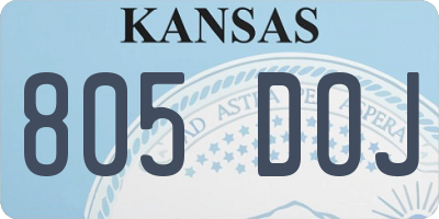 KS license plate 805DOJ