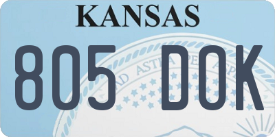 KS license plate 805DOK