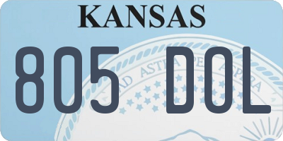 KS license plate 805DOL