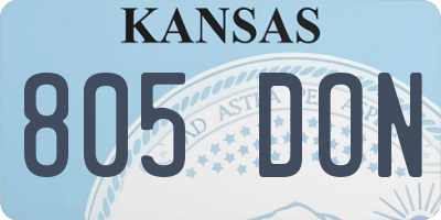 KS license plate 805DON
