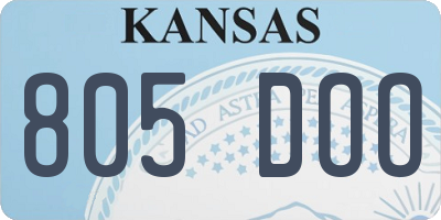 KS license plate 805DOO