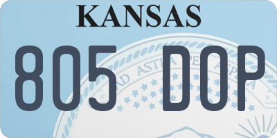 KS license plate 805DOP