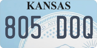 KS license plate 805DOQ