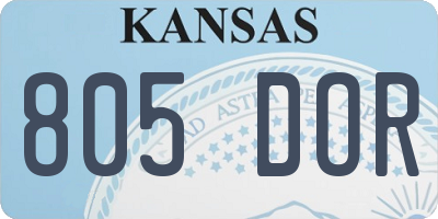 KS license plate 805DOR