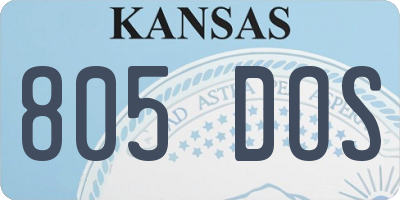 KS license plate 805DOS