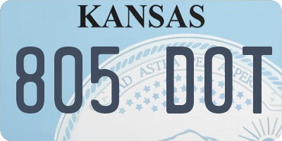 KS license plate 805DOT