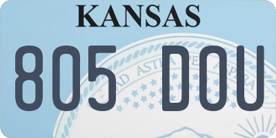 KS license plate 805DOU