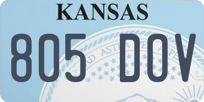 KS license plate 805DOV