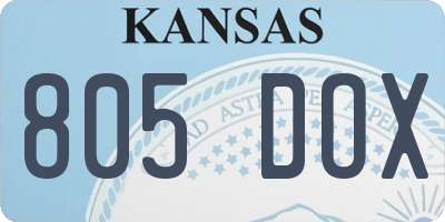 KS license plate 805DOX