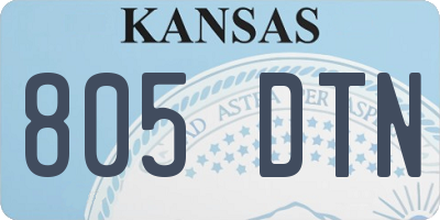 KS license plate 805DTN