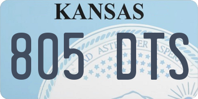 KS license plate 805DTS