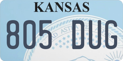 KS license plate 805DUG