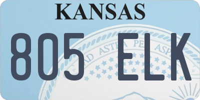 KS license plate 805ELK