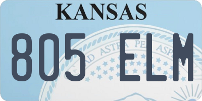 KS license plate 805ELM