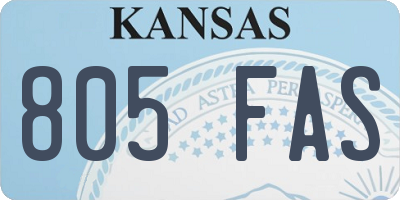 KS license plate 805FAS
