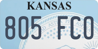 KS license plate 805FCO