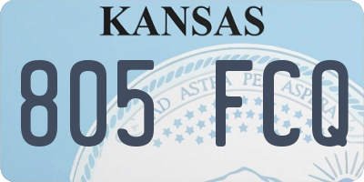 KS license plate 805FCQ