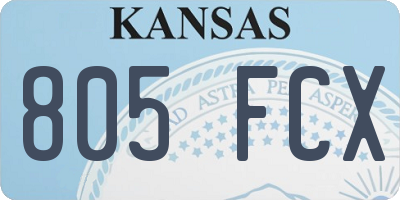 KS license plate 805FCX