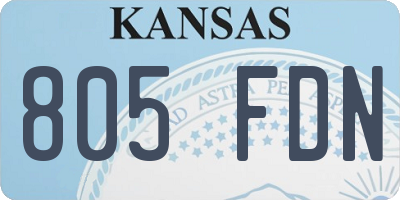KS license plate 805FDN